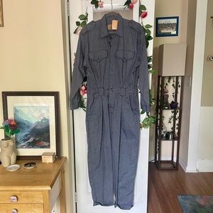 Vintage Liz Claiborne Utility Jumpsuit in Railroad Stripe